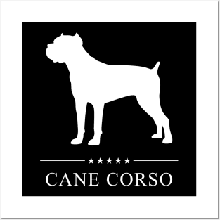 Cane Corso Dog White Silhouette Posters and Art